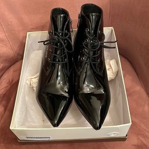 Black Patent Leather *Kitten Heel*Booties